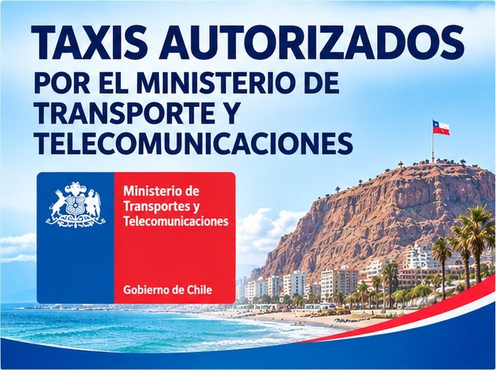 Flota de taxis autorizados por el MTT en Arica